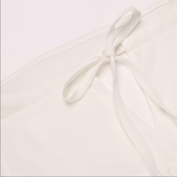 Bohemian Cold Shoulder Bell Sleeve Top White 1617 - Picture 6 of 8