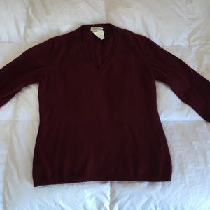 Barney's burgundy cashmere sweater