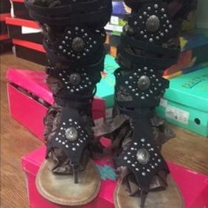 Crazy Train Gladiator Sandals