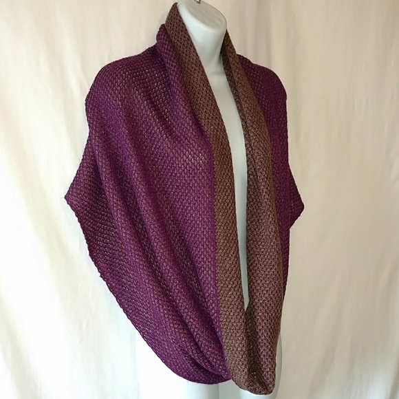 Cozy Echo Metallic Waffle Weave Infinity Scarf - Picture 2 of 5