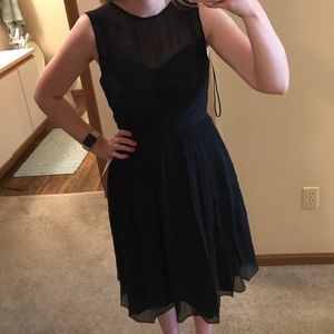 Jcrew Clara chiffon black bridesmaid dress