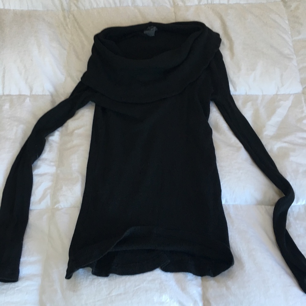 Black Cowl Neck Sweater