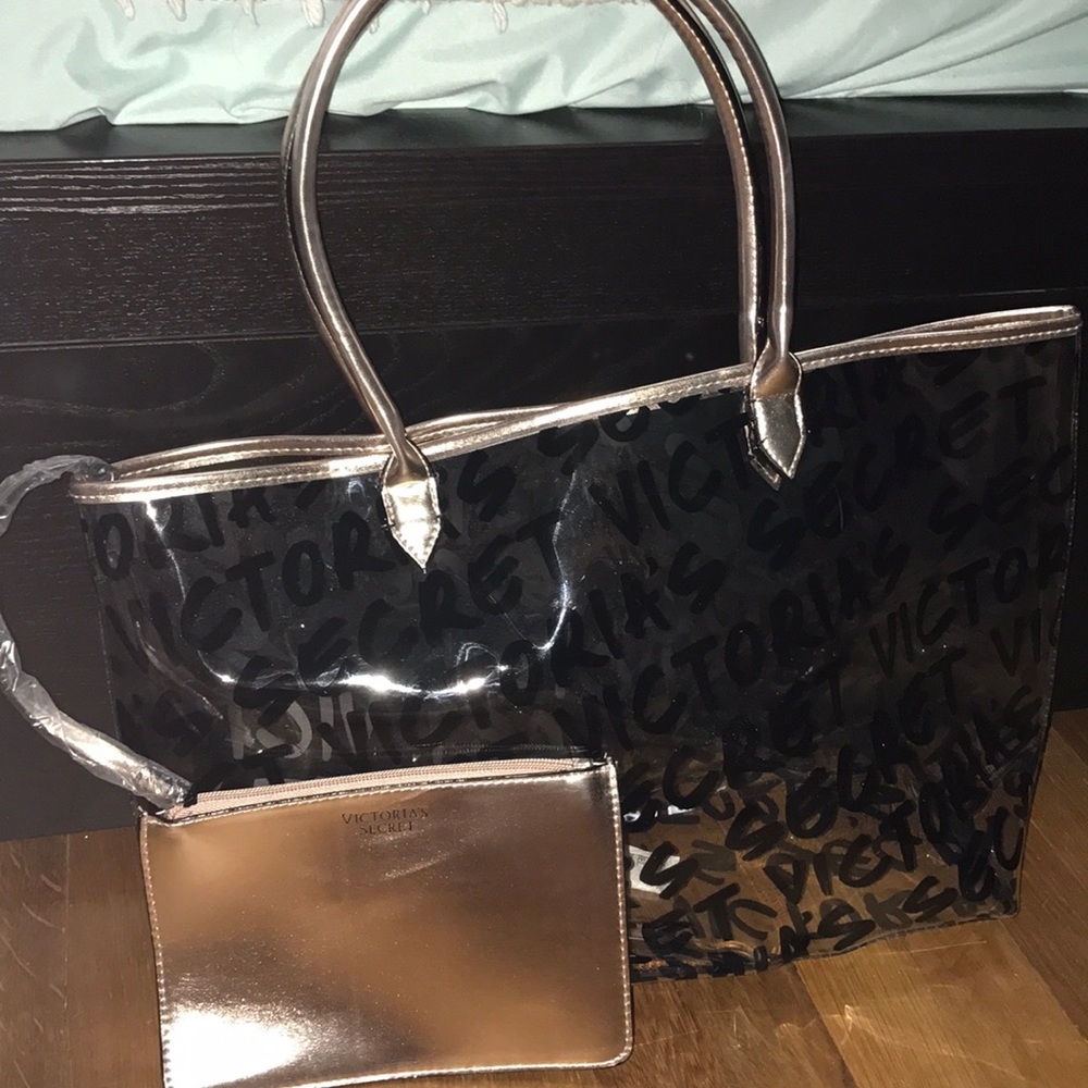 Metallic two Victoria's Secret totes