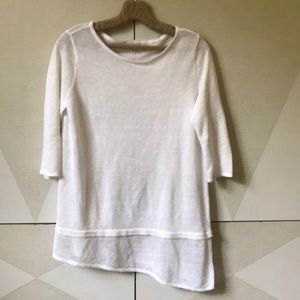 J. Jill white linen blend tunic top PS