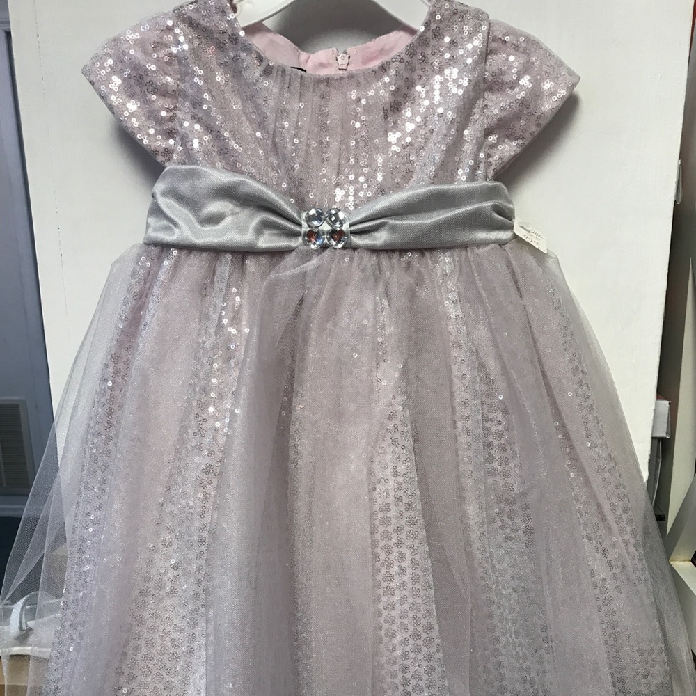 pink and silver party dress