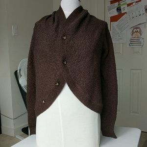 BCBG MazAzria Brown button down Knit Caridigan