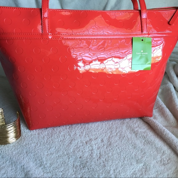 💲DROP❗️KateSpade Sophie Camellia Street Red Tote - Picture 5 of 7
