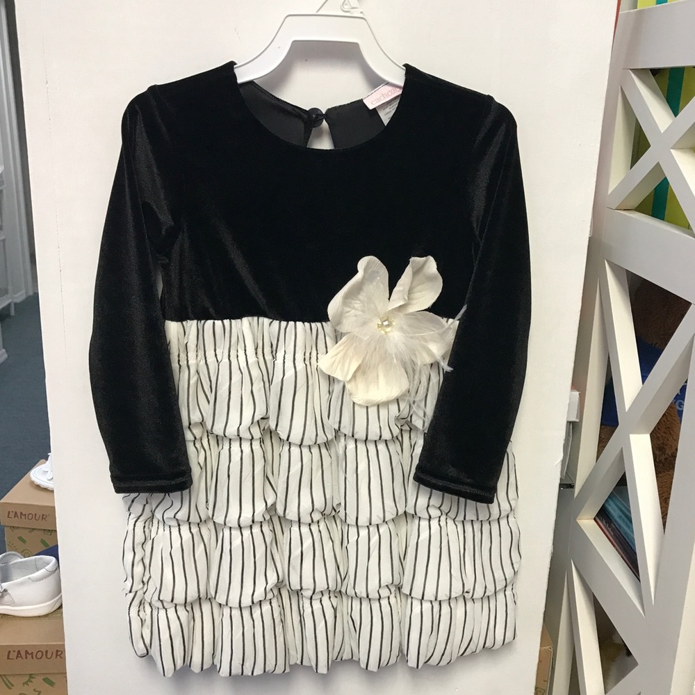 Black velvet party dress
