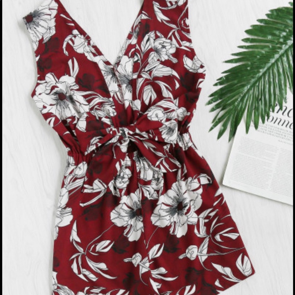 Maroon red romper boutique