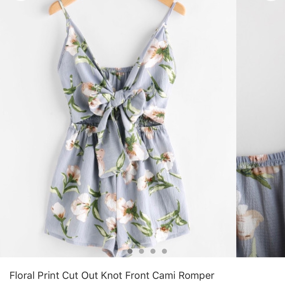 Light blue floral romper