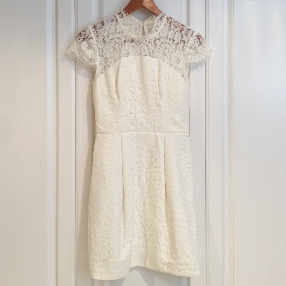 White lace midi dress
