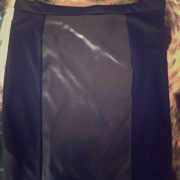 Mango Dresses & Skirts - A black pencil leather skirt.
