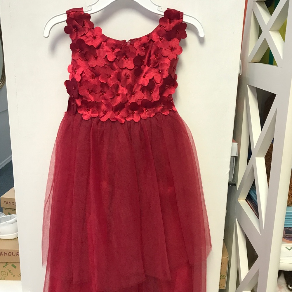Red party dress w/ velvet jacket