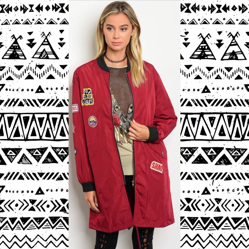 5🌟🎉HP🎉Best Seller Patch Bomber Jacket - Picture 2 of 5