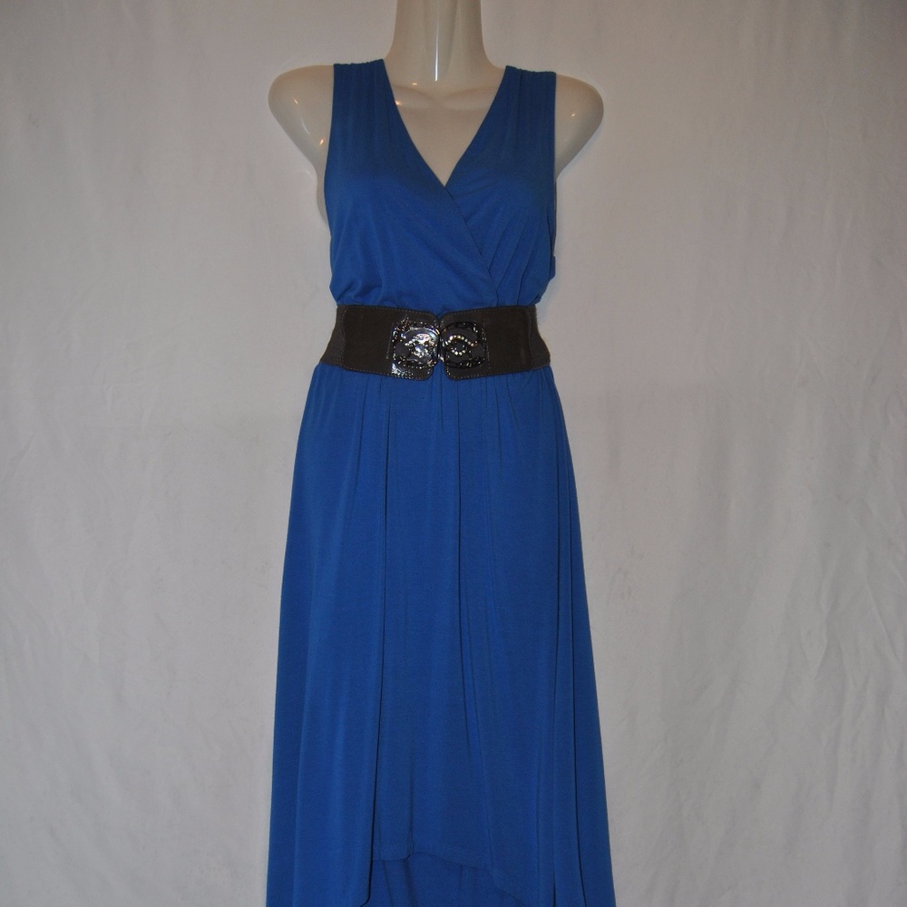 Donna Ricco New York blue high-low dress