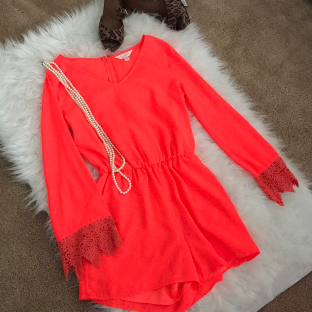 Neon Orange Romper