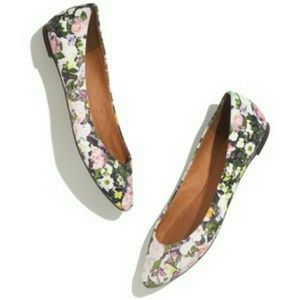 Madewell floral sidewalk skimmer flats 9.5