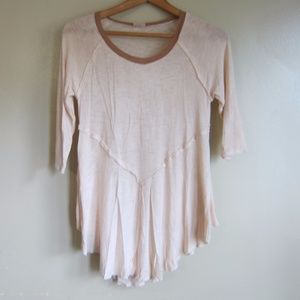 Free People Intimately Cream 3/4 Sleeve Shirt M