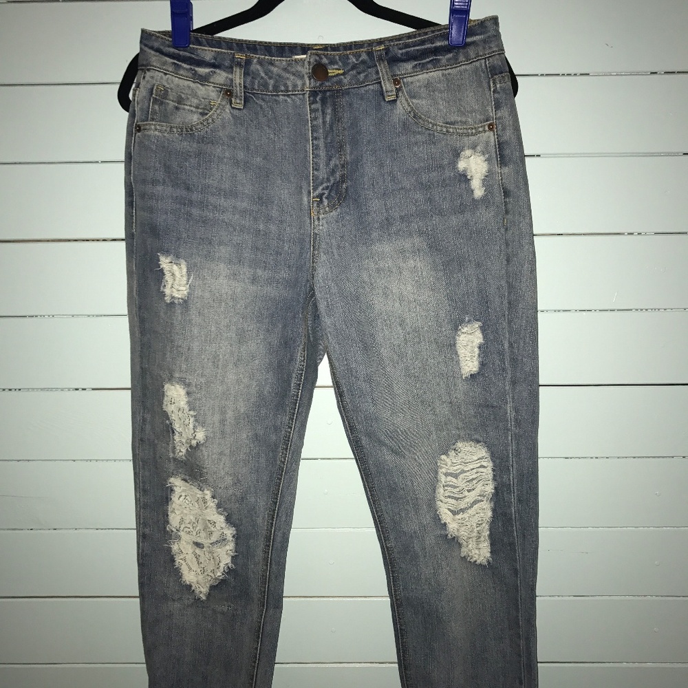 Forever 21 Life in Progress ripped jeans