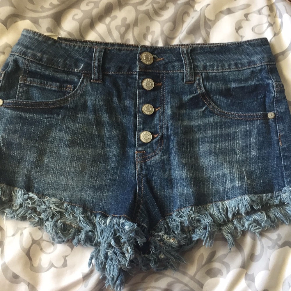 High rise jean shorts