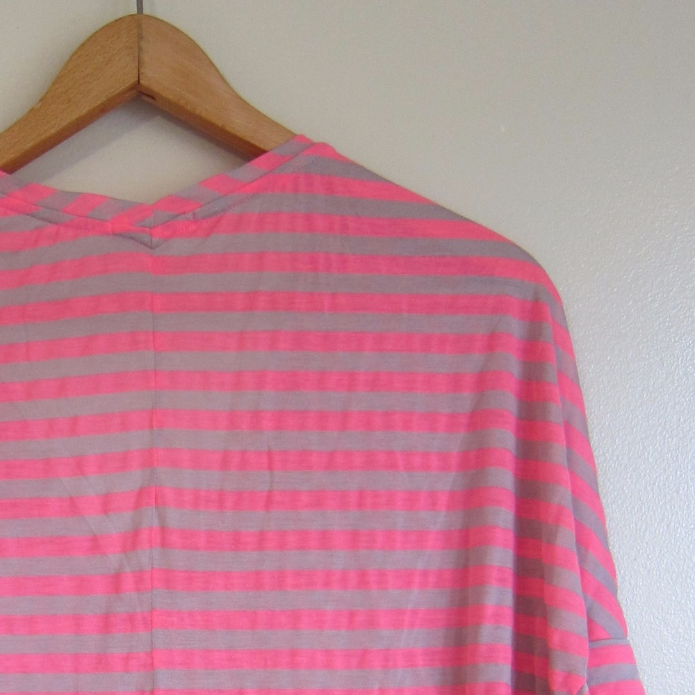 Pink / Gray Striped Top