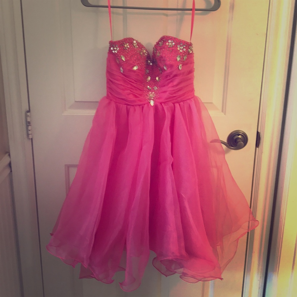 Bright Pink Homecoming Dress