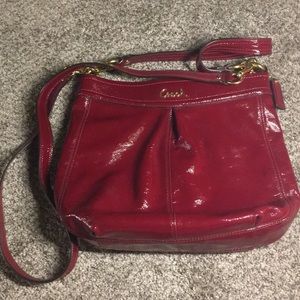 Coach Hippie Patent Leather Dark Red Crossbody