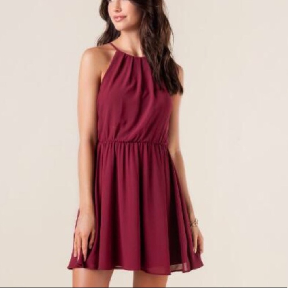 Burgundy cocktail dress