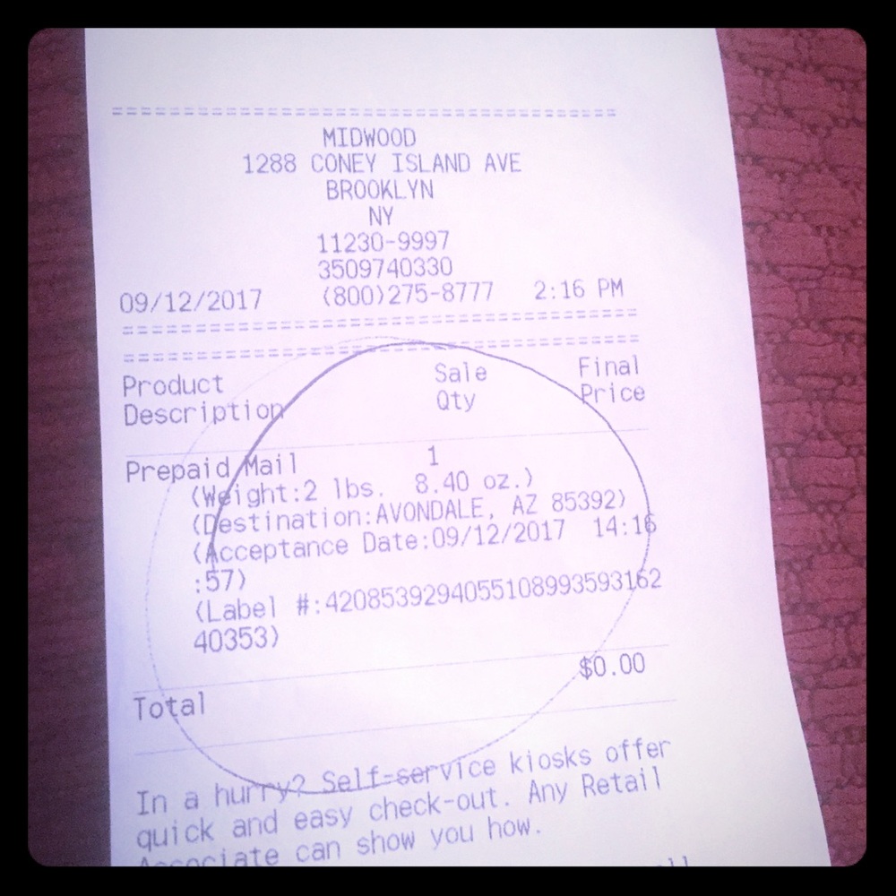 Proof of shipment!