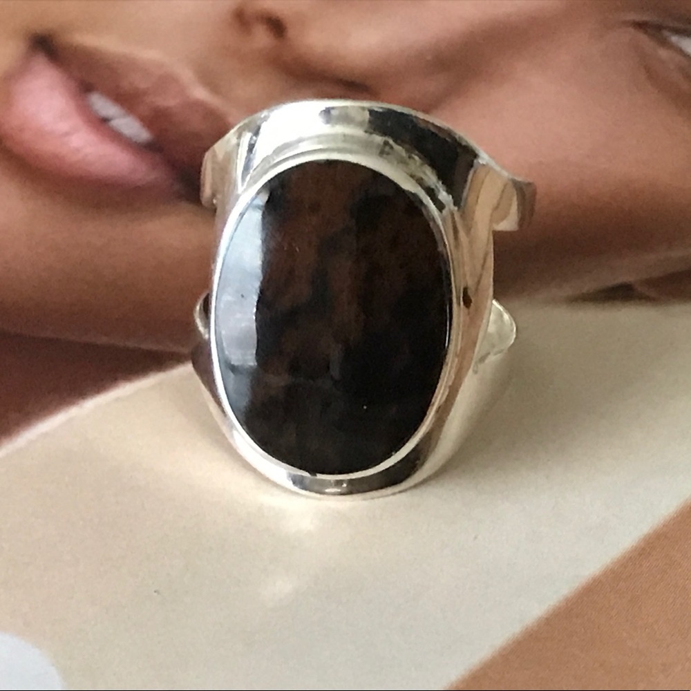 Handcrafted Sterling Silver Tiger Stone Ring New