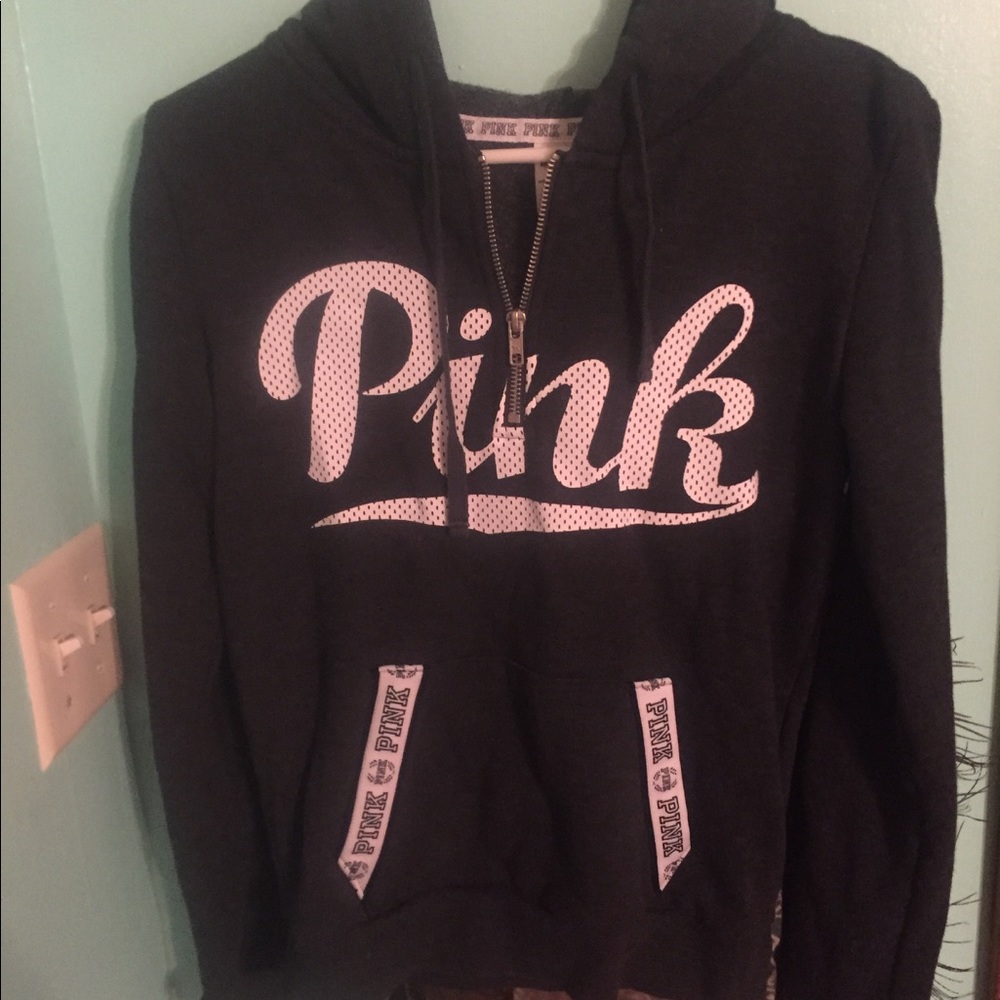 Vs PINK heather gray half zip