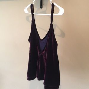 Velvety purple top low back top New Years top