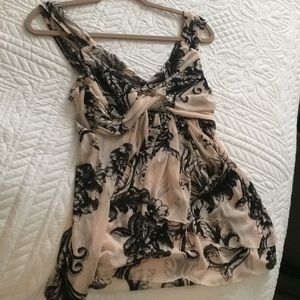 Sexy blush and black print top size small