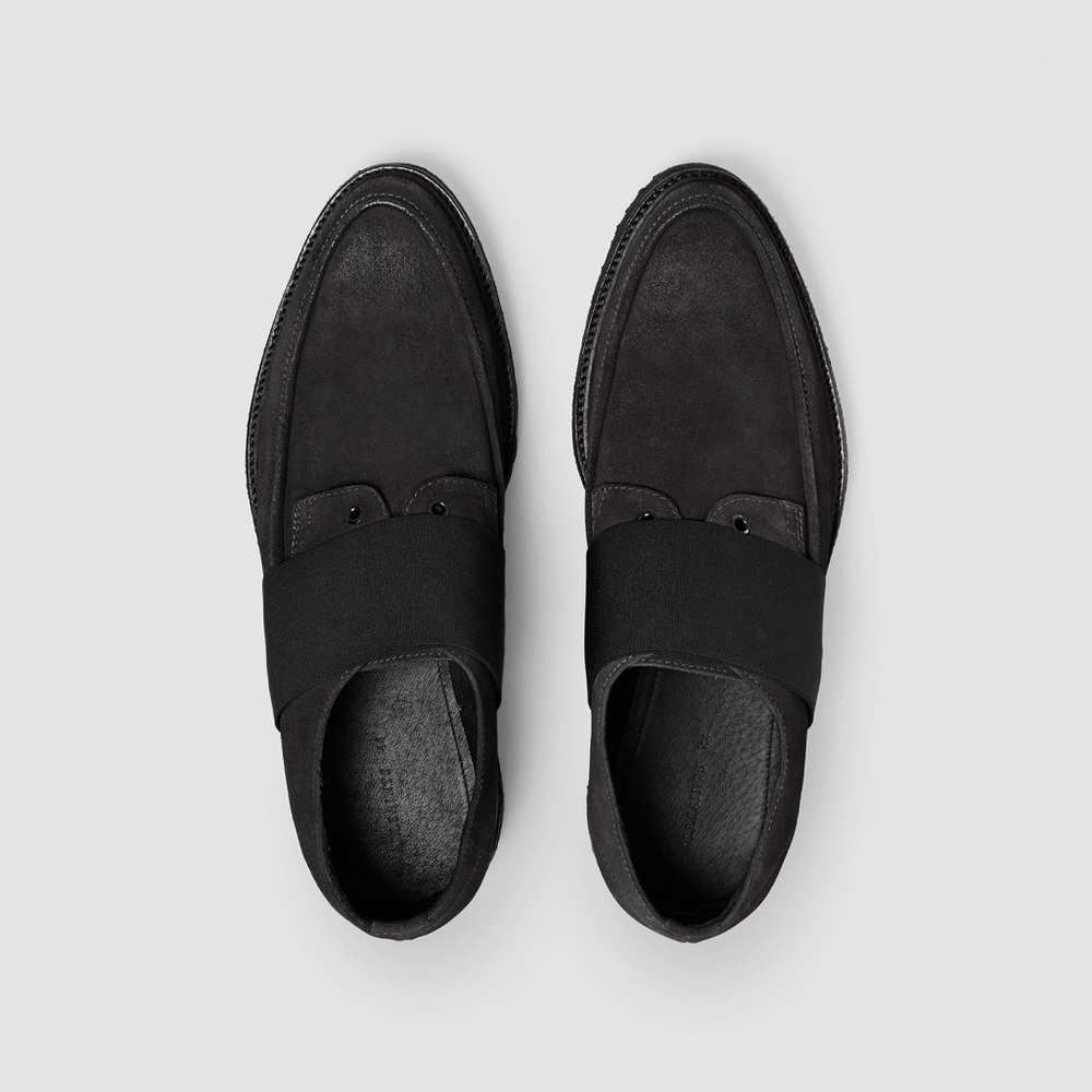 All Saints Men's Gray suede "Bind" Shoe/Creeper