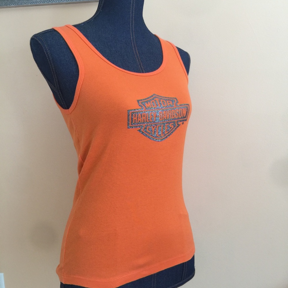🎀Harley Davidson Orange Tank Top Medium