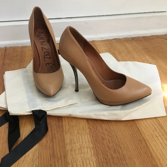 nude and silver heels