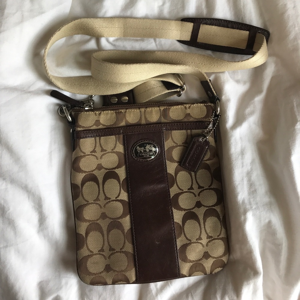 Authentic Coach Monogram Crossover Body Bag