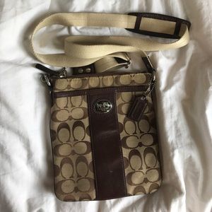 Authentic Coach Monogram Crossover Body Bag