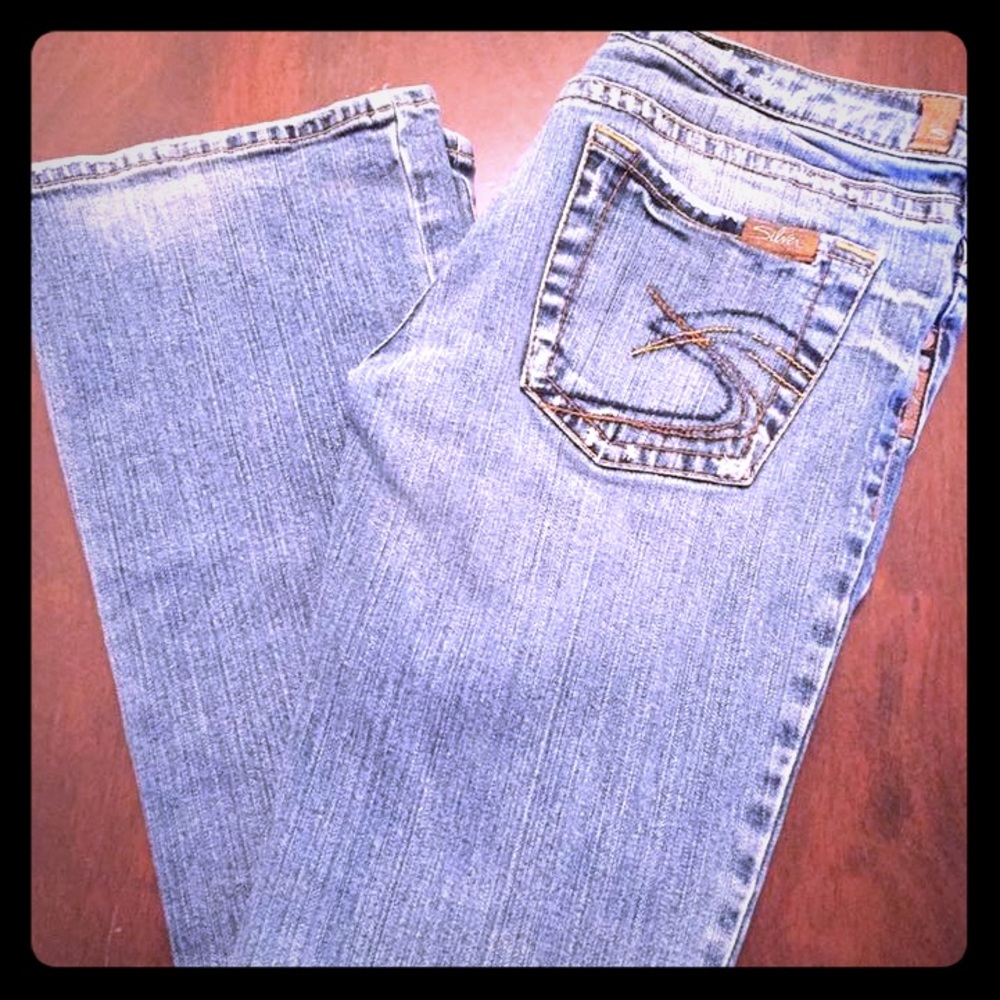 Women's silver jeans like new