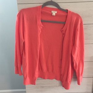 The Claire Cardigan, J. Crew. L. Coral