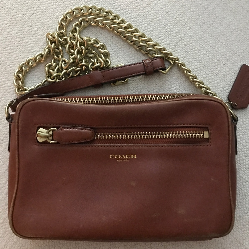 COACH Legacy Cognac Leather Small Bag Crossbody