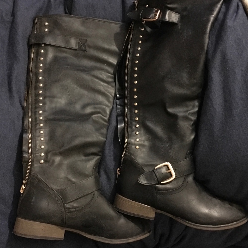 Black over the knee boots