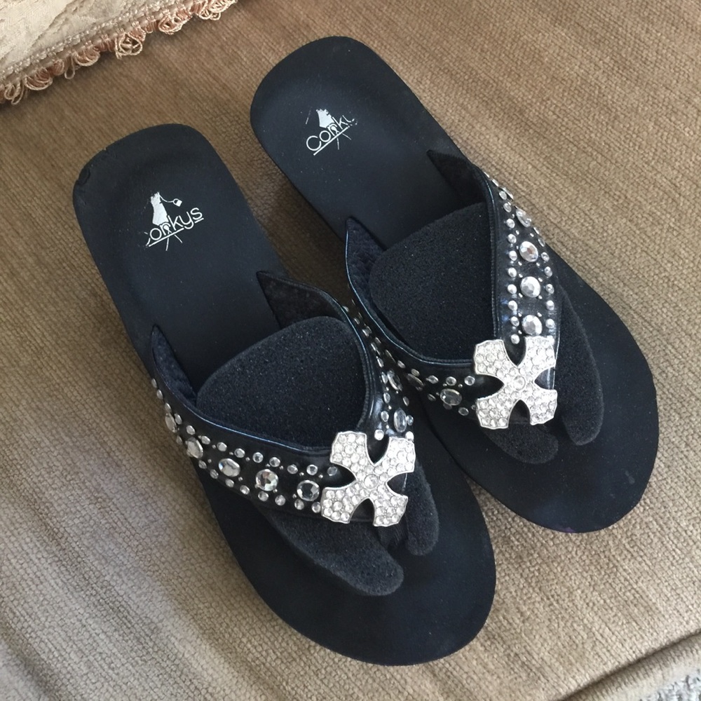 High wedge flip flops decorative