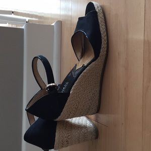 Black espadrille wedge