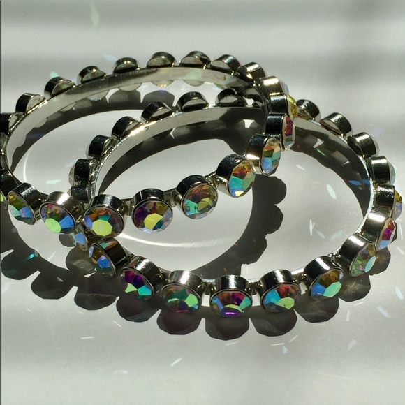 Iridescent Crystal Bangles - Picture 1 of 3