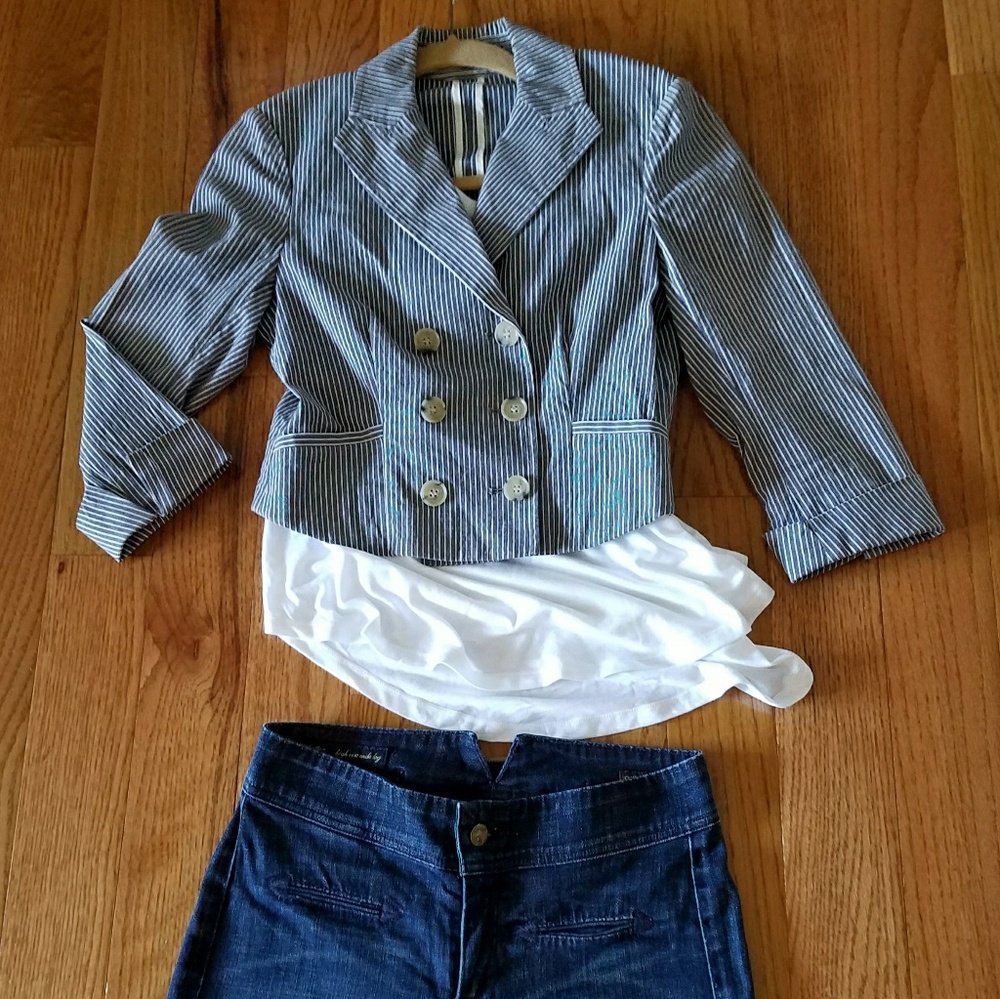 Theory Cropped Stripe Blazer