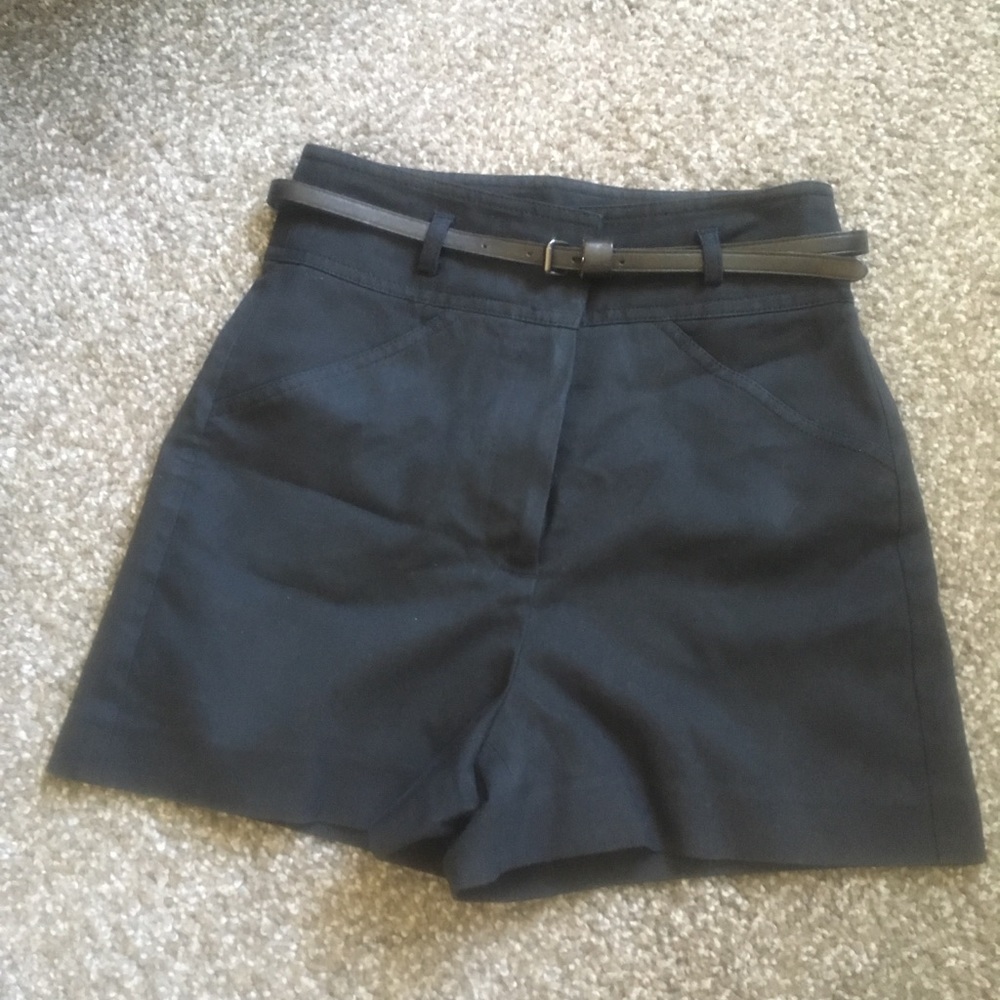 Theory black high waisted shorts