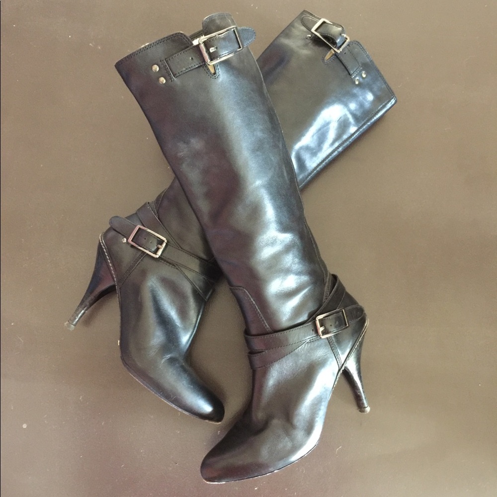 Cole Haan Nike Air heeled boots. Black. Size 6.5B