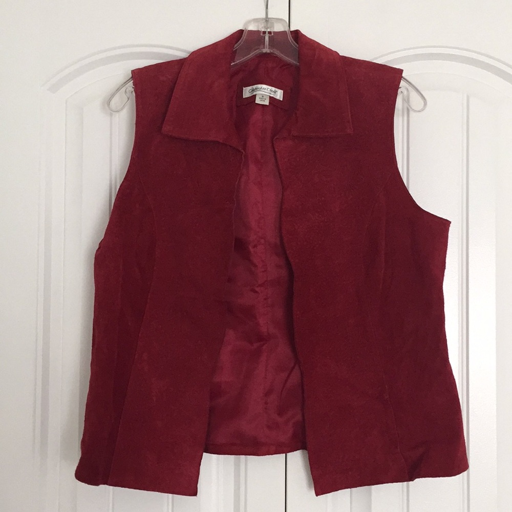 Red leather vest
