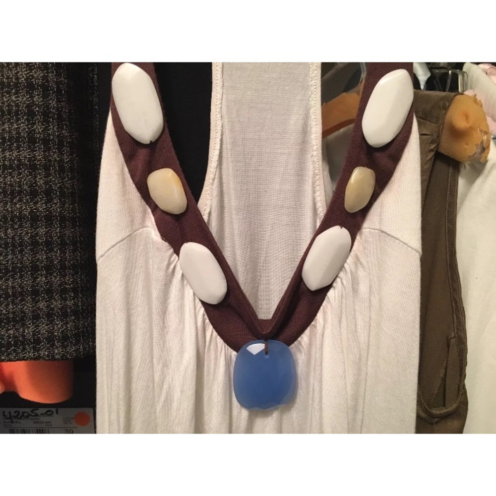 Prairie NY Dress Semi-Precious Stone Neckline